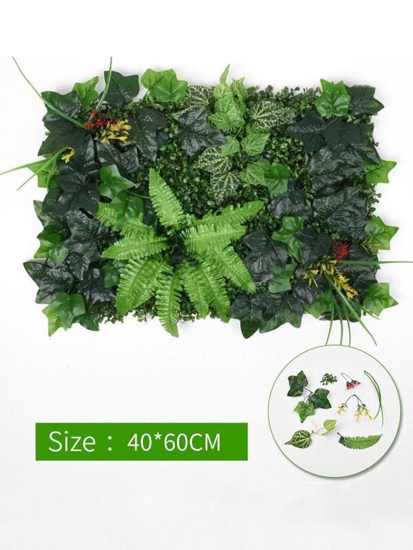 1Pc 40*60CM Home Decoration Artificial Plant Lawn Grass Fake Decorative Wall Plant Garden UV Protection Outdoor Interior Decoration Dark Green