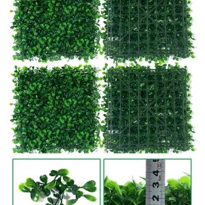 1/6pcs Plastic Artificial Buxus Plant, Green Hanging Screen Grass Mat For Privacy Screen, Suitable For Halloween, Christmas Wall, Garden, Living Room Decor Green