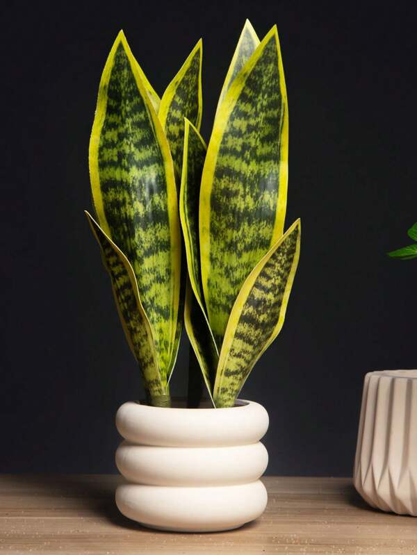 1pc Artificial Tiger Skin Begonia Plant Without Pot For Home Table Decoration Green