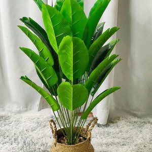 90cm Artificial Traveler's Palm Tree Greenery, Indoor/Outdoor Potted Plant For Wedding, Soft Engineering Landscape, Fake Plant Without Pot Green