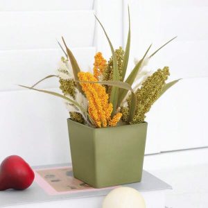 1PC Simulation Foam Bead Wheat Pot - People Fake Plant Pot, Used For Home Decoration, Desktop Decoration Office Room Decoration. Halloween Decor Multicolor