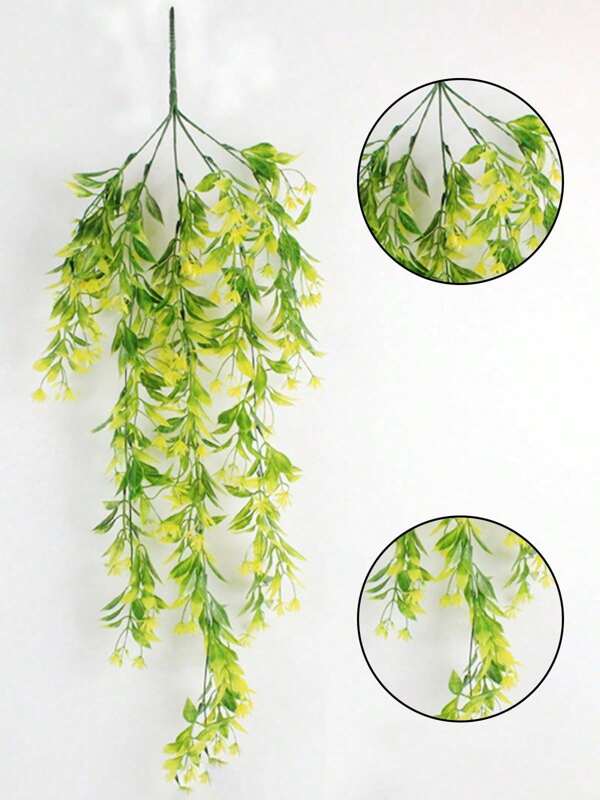 3Pcs Green Artificial Ivy Leaf Vine Fake Plant Wall Hanging Home Garden Bathroom Wedding Decor DIY Christmas Decorations Accessories Yellow