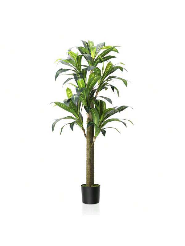 IDEALHOUSE Artificial Tree 5.4ft, Brazilian Wood Tree Silk Plant, Artificial Simulation Indoor Plant, Evergreen Brazilian Wood Tree, Potted Plant For Indoor And Outdoor Decoration, Home Office, Garden Housewarming Gift Green