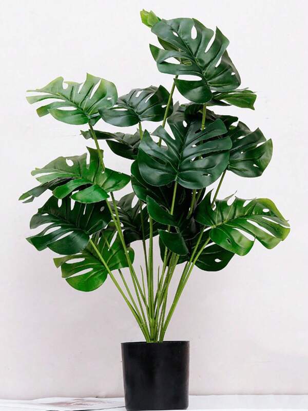 1pc Large Artificial Floor Plants Perfect For Home And Office Decor - Realistic Faux Greenery Effortless Beauty Indoor Tall Faux Plants With No Flower Pots Required Green