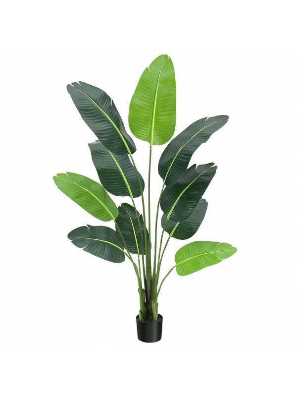 Garvee Garvee Artificial Bird Of Paradise Plant, Simulation Canna Plant Pot, Bird Of Paradise Artificial Plant, Home And Office Decoration, Unique Plant Gift, 5FT Dark Green