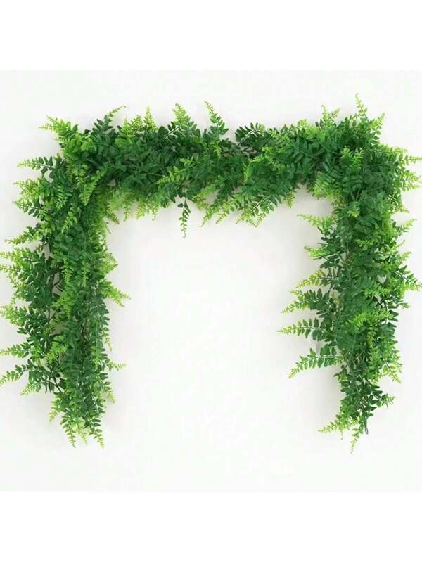 1pc Artificial Vine Hanging Plant, Artificial Fern Leaf Type Plant Wall Decoration, Fake Green Ivy Decor For Room, Home, Garden, Wedding, Party, Indoor And Outdoor, Artificial Home Decoration Green