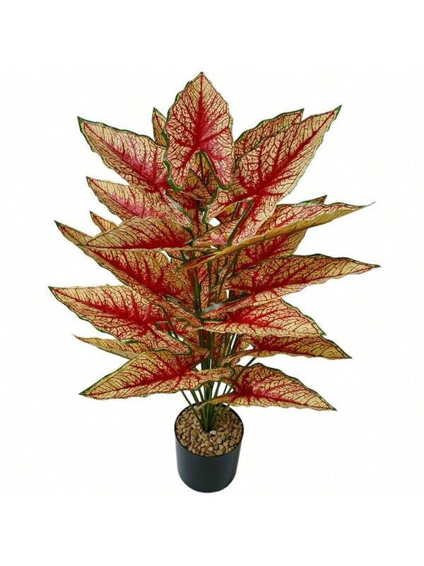 Simulation Flower Bonsai For Party Decoration Artificial Plants Fake Green Tree Leaf Office Floor Home Room Decor Ornament Without Flowerpot Red