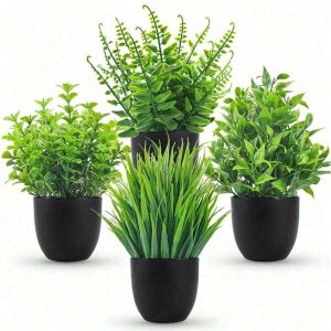 4pcs/1pc Artificial Plant Pots Small Simulation Plants For Bathroom Home Office Desktop Decoration Indoor, Outdoor, Study Room, Table Decoration, Party Gifts Multicolor