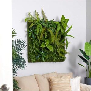 40" X 40" Forest Artificial Living Wall ?C Faux Greenery Panel For Home Or Office Decor Green