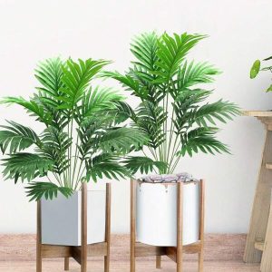 1Pc/2pcs 33.46Inch Artificial Palm Tree Without Pot DIY Composition For Home Decoration Outdoor Decoration Fake Palm Tree 18 Forked Leaf Separation Plant Series