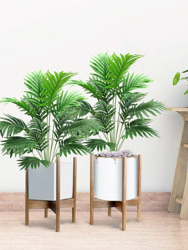 1Pc/2pcs 33.46Inch Artificial Palm Tree Without Pot DIY Composition For Home Decoration Outdoor Decoration Fake Palm Tree 18 Forked Leaf Separation Plant Series